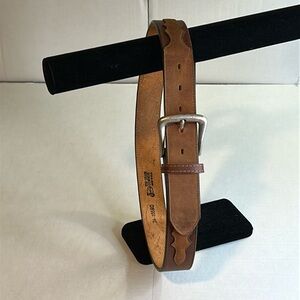 JUSTIN CLASSIC MENS BROWN WESTERN 166BO LEATHER BELT MADE IN USA SZ 34